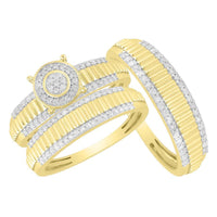 Thumbnail for LADIES TRIO SET 1/2 CT ROUND DIAMOND 10K YELLOW GOLD