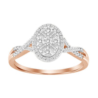 Thumbnail for LADIES RING 1/4 CT ROUND/BAGUETTE DIAMOND 10K ROSE GOLD