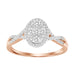 LADIES RING 1/4 CT ROUND/BAGUETTE DIAMOND 10K ROSE GOLD