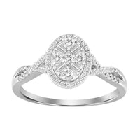 Thumbnail for LADIES RING 1/4 CT ROUND/BAGUETTE DIAMOND 10K WHITE GOLD