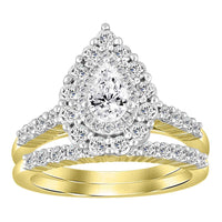 Thumbnail for LADIES BRIDAL RING SET 1 1/4 CT ROUND/PEAR DIAMOND 14K YELLOW GOLD