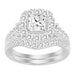 LADIES BRIDAL RING SET 2 CT ROUND/PRINCESS DIAMOND 14K WHITE GOLD