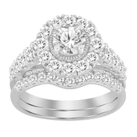 Thumbnail for LADIES BRIDAL RING SET 2 CT ROUND/ROUND DIAMOND 14K WHITE GOLD