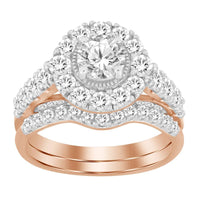 Thumbnail for LADIES BRIDAL RING SET 2 CT ROUND/ROUND DIAMOND 14K ROSE GOLD