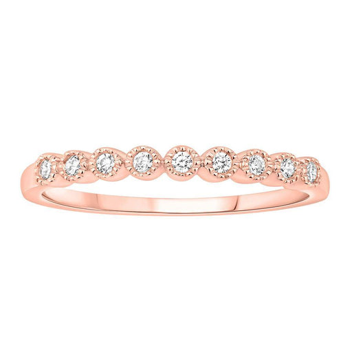 LADIES STACKABLE BAND 1/10 CT ROUND DIAMOND 10K ROSE GOLD
