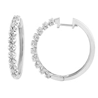 Thumbnail for LADIES HOOPS 1/2 CT ROUND DIAMOND 10K WHITE GOLD