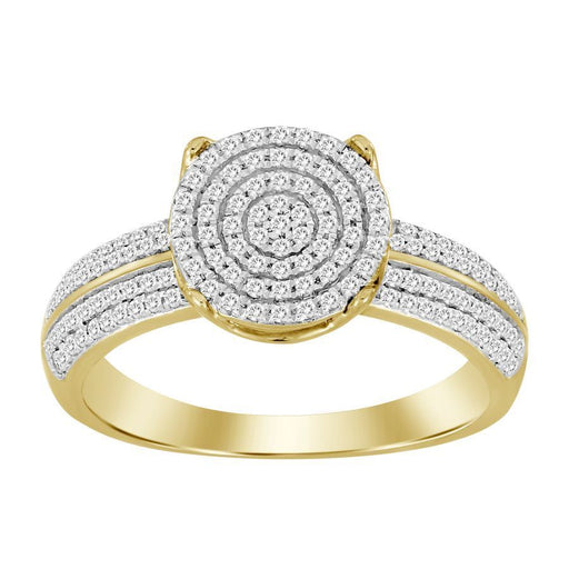 LADIES RING 1/3 CT ROUND DIAMOND 10K YELLOW GOLD