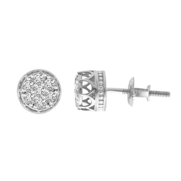 LADIES EARRING 1/3 CT ROUND DIAMOND 10K WHITE GOLD