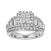 LADIES TRIO SET 2 CT ROUND/BAGUETTE/PRINCESS DIAMOND 10K WHITE GOLD