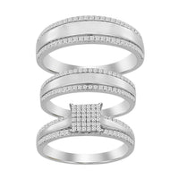 Thumbnail for LADIES TRIO SET 1/2 CT ROUND DIAMOND 10K WHITE GOLD
