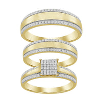 Thumbnail for LADIES TRIO SET 1/2 CT ROUND DIAMOND 10K YELLOW GOLD