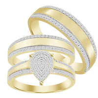 Thumbnail for LADIES TRIO SET 1/2 CT ROUND DIAMOND 10K YELLOW GOLD