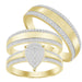 LADIES TRIO SET 1/2 CT ROUND DIAMOND 10K YELLOW GOLD