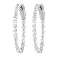 Thumbnail for LADIES HOOPS 1 CT ROUND DIAMOND 10K WHITE GOLD