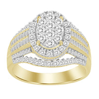 Thumbnail for LADIES RING 5 CT ROUND/BAGUETTE DIAMOND 10K YELLOW GOLD