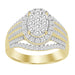 LADIES RING 5 CT ROUND/BAGUETTE DIAMOND 10K YELLOW GOLD