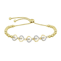 Thumbnail for LADIES BRACELET 1/6 CT ROUND DIAMOND SILVER YELLOW PLATED