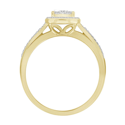 LADIES RING 1/4 CT ROUND DIAMOND 10K YELLOW GOLD