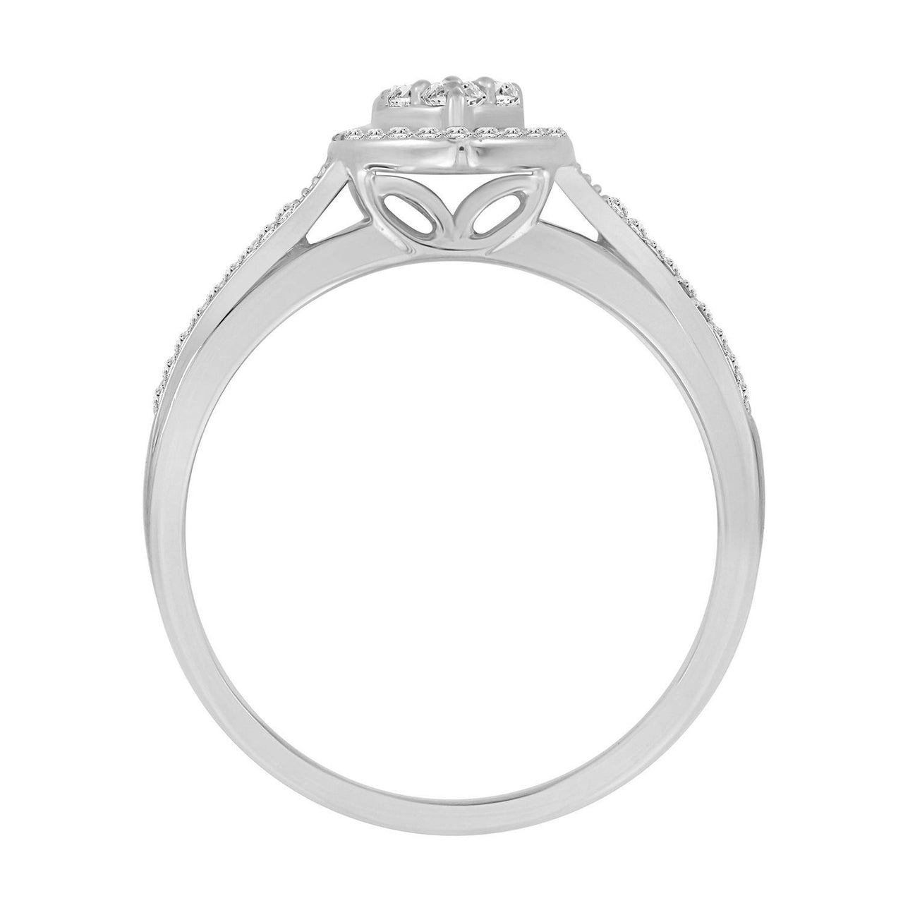 LADIES RING 1/4 CT ROUND DIAMOND 10K WHITE GOLD