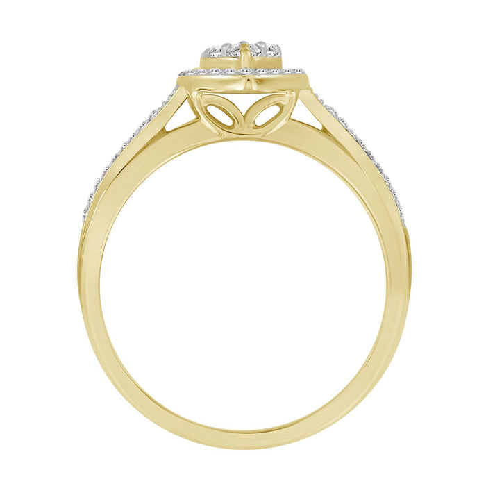 LADIES RING 1/4 CT ROUND DIAMOND 10K YELLOW GOLD