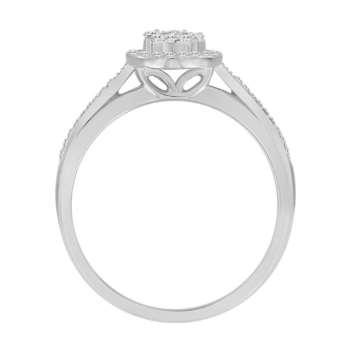 LADIES RING 1/4 CT ROUND DIAMOND 10KWHITE GOLD