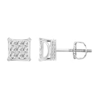 Thumbnail for MEN'S DIAMOND EARRINGS 1/4 CT ROUND DIAMOND 10K WHITE GOLD