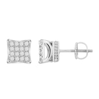 Thumbnail for MEN'S EARRINGS 1 CT ROUND DIAMOND 10K WHITE GOLD