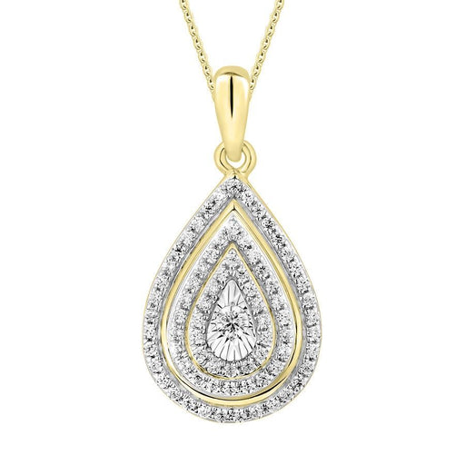 LADIES PENDANT 1/4 CT ROUND DIAMOND 10K YELLOW GOLD