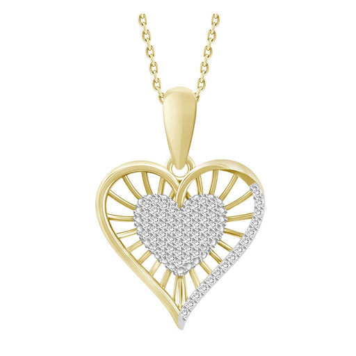 LADIES PENDANT 1/6 CT ROUND DIAMOND 10K YELLOW GOLD