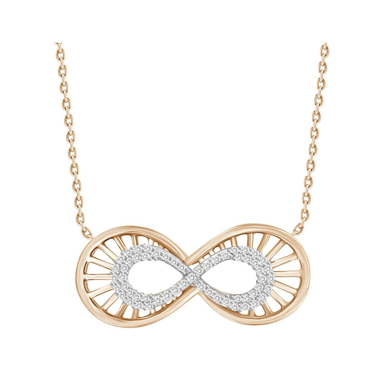 LADIES PENDANT 1/6 CT ROUND DIAMOND 10K ROSE GOLD