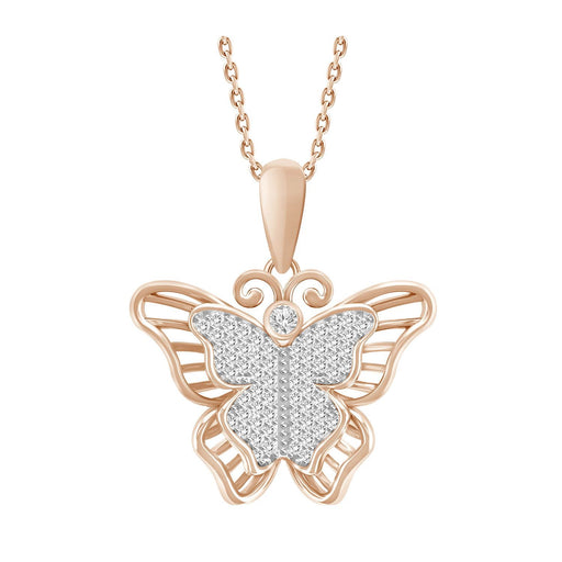 LADIES PENDANT 1/6 CT ROUND DIAMOND 10K ROSE GOLD