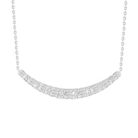 Thumbnail for LADIES NECKLACE 1/3 CT ROUND/BAGUETTE DIAMOND 10K WHITE GOLD