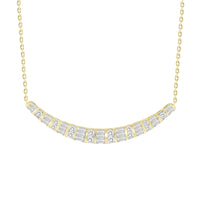 Thumbnail for LADIES NECKLACE 1/3 CT ROUND/BAGUETTE DIAMOND 10K YELLOW GOLD
