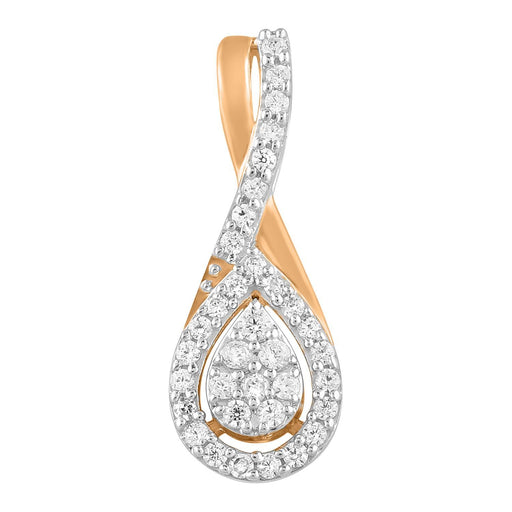 LADIES PENDANT 1/5 CT ROUND DIAMOND 10K ROSE GOLD