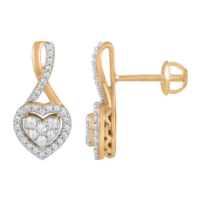 LADIES EARRING 1/3 CT ROUND DIAMOND 10K ROSE GOLD