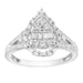 LADIES RING 1/2 CT ROUND/BAGUETTE DIAMOND 10K WHITE GOLD