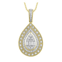 Thumbnail for LADIES PENDANT 1/2 CT ROUND/BAGUETTE DIAMOND 10K YELLOW GOLD