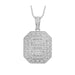 LADIES PENDANT 1/2 CT ROUND/BAGUETTE DIAMOND 10K WHITE GOLD