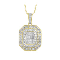 Thumbnail for LADIES PENDANT 1/2 CT ROUND/BAGUETTE DIAMOND 10K YELLOW GOLD