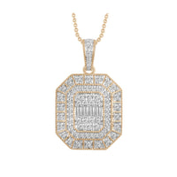 Thumbnail for LADIES PENDANT 1/2 CT ROUND/BAGUETTE DIAMOND 10K ROSE GOLD