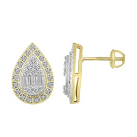 Thumbnail for LADIES EARRING 1/2 CT ROUND/BAGUETTE DIAMOND 10K YELLOW GOLD