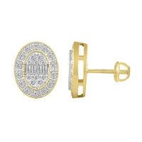 Thumbnail for LADIES EARRING 1/2 CT ROUND/BAGUETTE DIAMOND 10K YELLOW GOLD