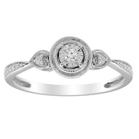 Thumbnail for LADIES RING 1/10 CT ROUND DIAMOND 10K WHITE GOLD