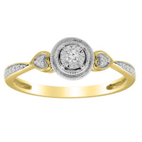 Thumbnail for LADIES RING 1/10 CT ROUND DIAMOND 10K YELLOW GOLD