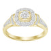 LADIES RING 1/4 CT ROUND/BAGUETTE DIAMOND 10K YELLOW GOLD