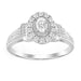 LADIES RING 1/4 CT ROUND/BAGUETTE DIAMOND 10K WHITE GOLD