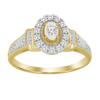 Thumbnail for LADIES RING 1/4 CT ROUND/BAGUETTE DIAMOND 10K YELLOW GOLD