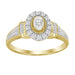 LADIES RING 1/4 CT ROUND/BAGUETTE DIAMOND 10K YELLOW GOLD