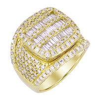 Thumbnail for MEN'S RING 4 1/2 CT ROUND/BAGUETTE  DIAMOND 10K YELLOW GOLD