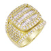 MEN'S RING 4 1/2 CT ROUND/BAGUETTE  DIAMOND 10K YELLOW GOLD